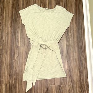 Listicle Taupe/Khaki Dress with front Tie
